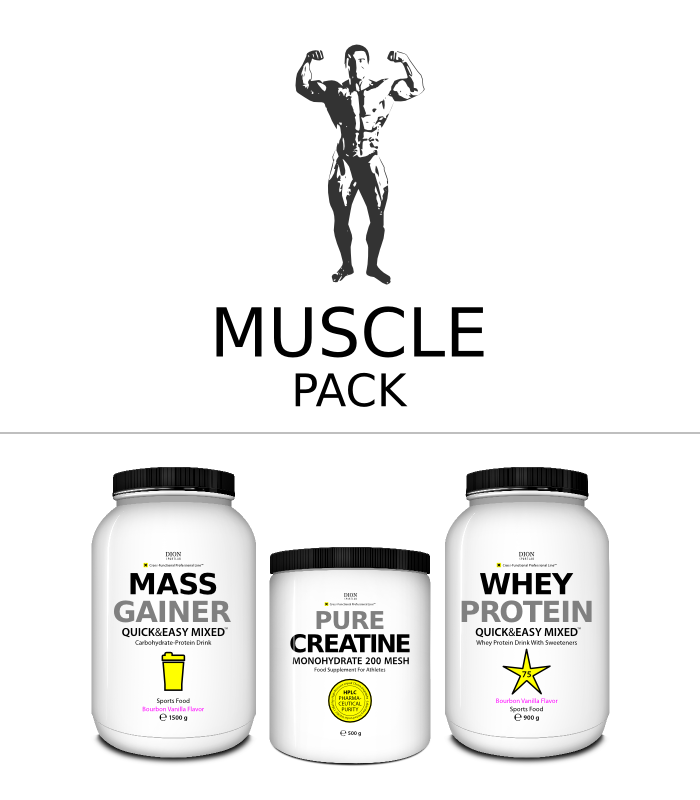 -25% MUSCLE PACK Gainer + Creatine + Whey